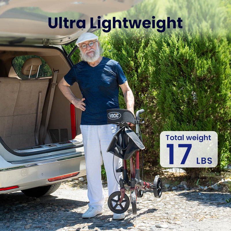 VOCIC Z23 Lightweight 4-Wheel Rollator Walker With Seat