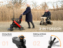 Paiseec W1 24V 400W 2-in-1 Electric Transport Wheelchair - 300lbs Capacity