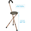Nova Medical Lightweight Folding Travel Seat Cane
