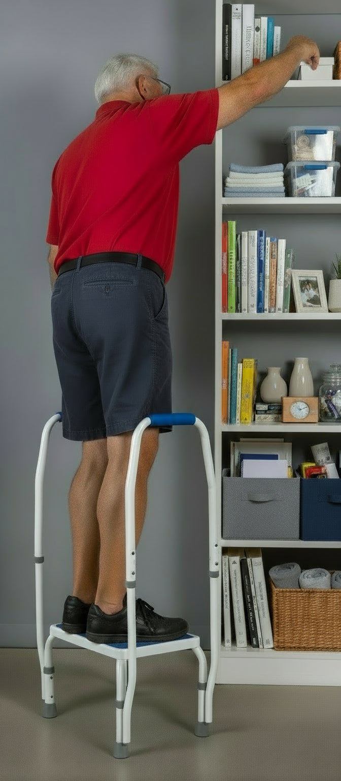 Platinum Health Group AdjustaStep DoubleSafe Deluxe Step Stool with Dual Handrail - Weight Capcity 300lb and 750lb