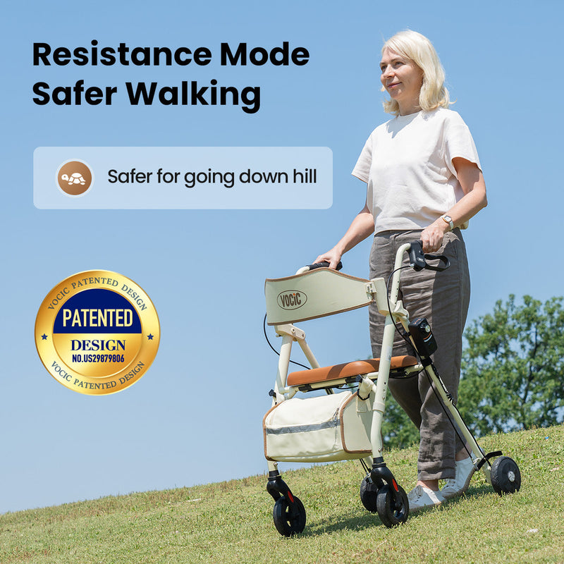 VOCIC Z63 Rollator Walker with Big Rubber Wheels