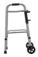 Nova Medical 2-Button Folding Walker with 5" Wheels - Youth