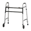 Nova Medical Heavy Duty 2-Button Folding Walker with 5" Wheels - Bariatric