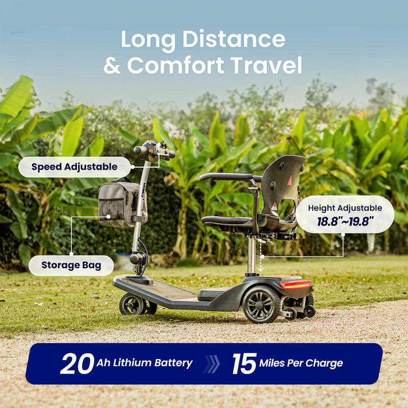 VOCIC D50 Flexible Lightweight 4 Wheel Mobility Scooter