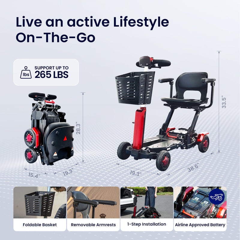 VOCIC D91 Fold-Go Revolutionary Foldable Mobility Scooter