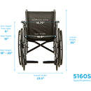 Nova Medical S-Series Hammertone Wheelchair with Detachable Arms & Swing Away Footrests