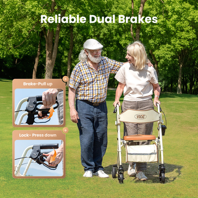 VOCIC Z63 Rollator Walker with Big Rubber Wheels