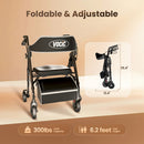 VOCIC Z63 Rollator Walker with Big Rubber Wheels