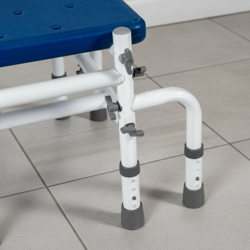 Platinum Health Group Double Step Stool with Adjustable Handle & Legs – High-View Blue Non-Slip Steps for Safe, Stable Reach – Height Adjustable Support Rail – Heavy-Duty Lightweight Frame