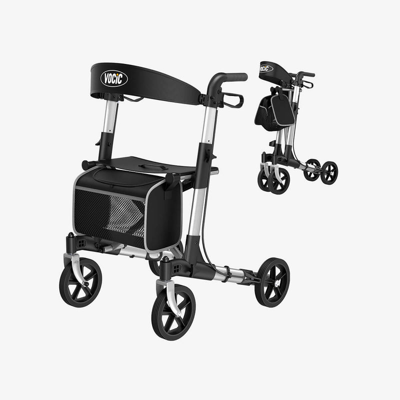 VOCIC Z23 Lightweight 4-Wheel Rollator Walker With Seat