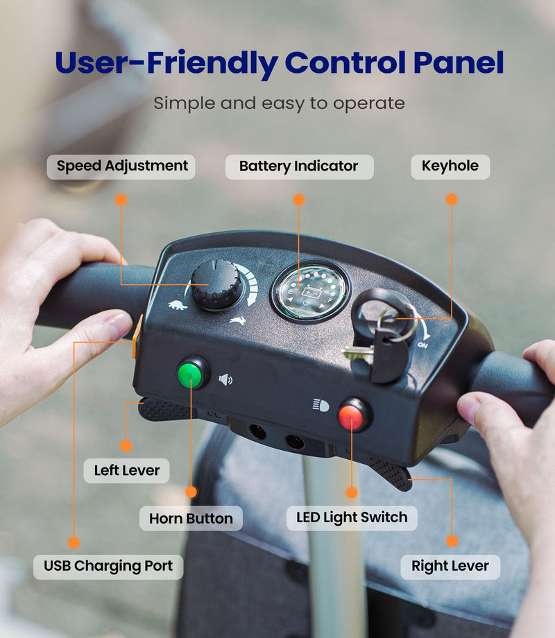 VOCIC D50 Flexible Lightweight 4 Wheel Mobility Scooter
