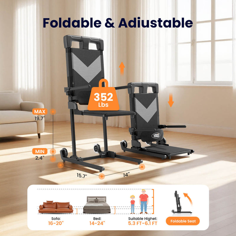 VOCIC AX25 Ultra-Compact Electric Chair Lift with Large Wheels and T-Stabilized Base