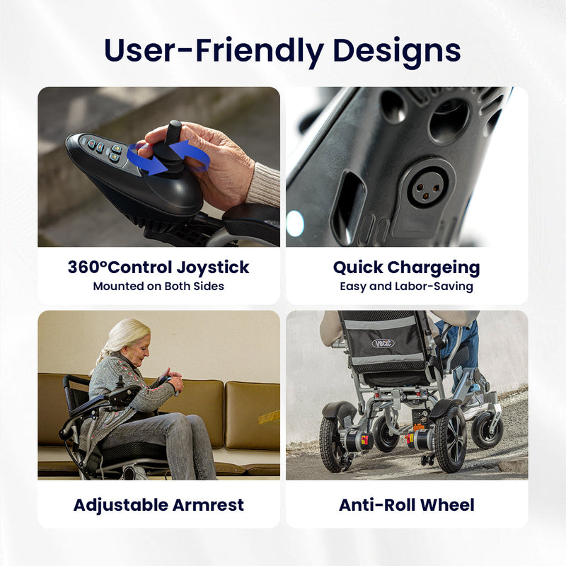 VOCIC V53 Lightweight Foldable Power Wheelchair