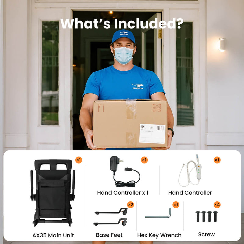 VOCIC AX35 Movable Electric Chair Lift with 4 Wheels