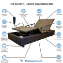 Platinum Health Group ELEVATE Wallhugger Height Adjustable Bed Base with Hi Lo Motor - Twin XL - Includes Free Waterproof Cover