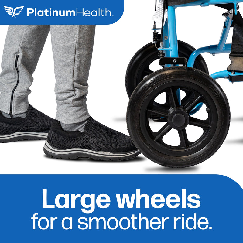 Platinum Health Group Hummingbird™ Ultra-Lightweight Foldable Transport Wheelchair for Handicapped