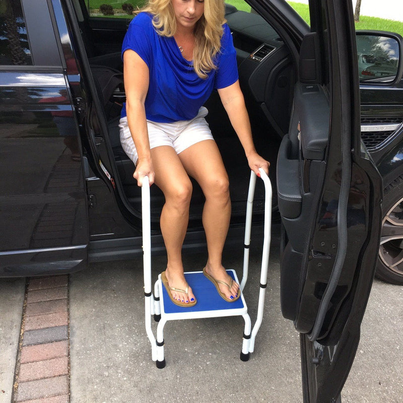 Platinum Health Group AdjustaStep DoubleSafe Deluxe Step Stool with Dual Handrail - Weight Capcity 300lb and 750lb