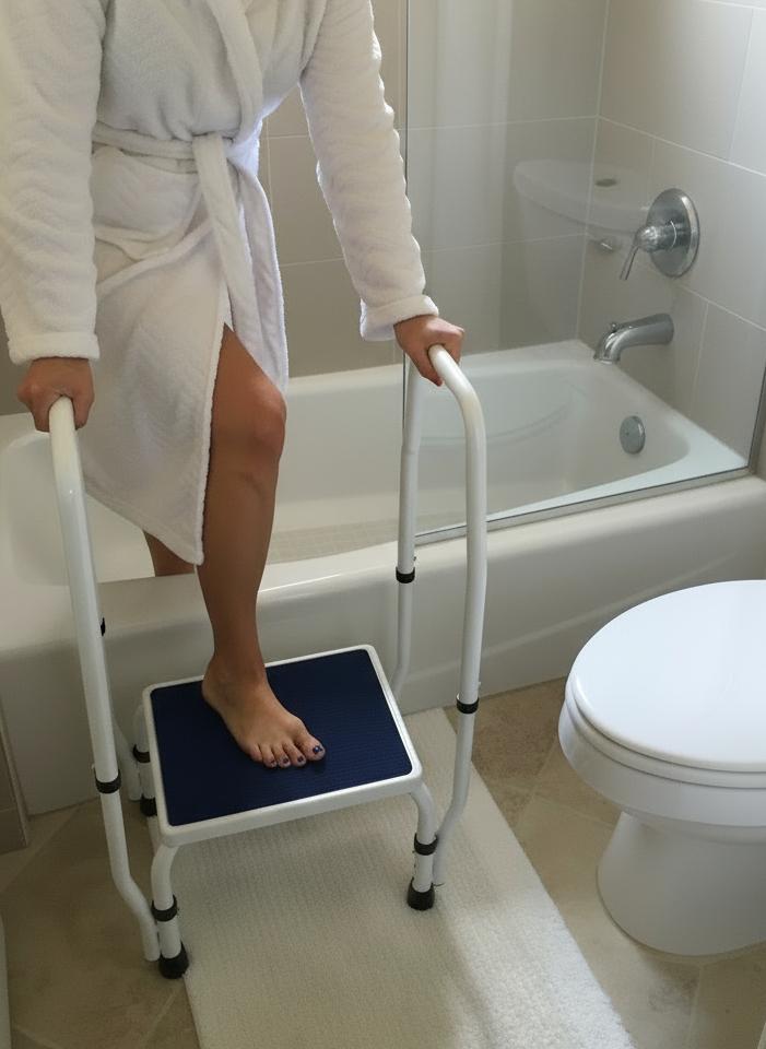 Platinum Health Group AdjustaStep DoubleSafe Deluxe Step Stool with Dual Handrail - Weight Capcity 300lb and 750lb