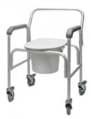Graham-Field 3-In-1 Aluminum Commode - Back Bar & Casters with Backrest