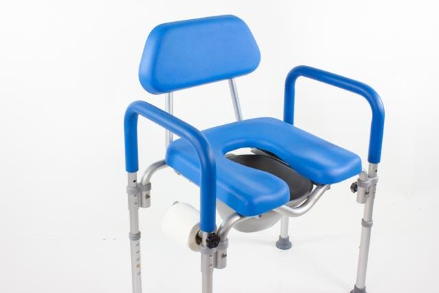 Platinum Health Group Dignity Commode, MEDICAL-GRADE Aluminum, COMMERCIAL-GRADE Construction, UNIVERSAL Height Adjustability, AMBIDEXTROUS Toilet Paper Holder, DOUBLES AS SHOWER CHAIR