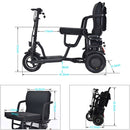 Mototec Folding Mobility Electric Trike 48v 700w Dual Motor Lithium Black