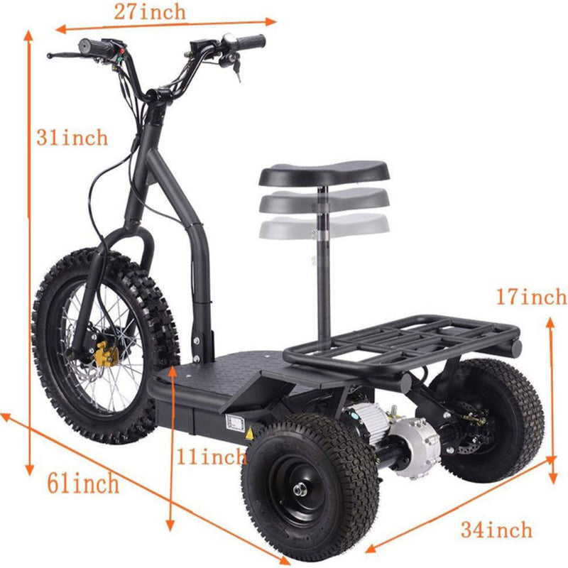 Mototec Electric Trike 48v 1200w - MT-TRK-1200