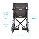 Nova Medical 329 Lightweight 19" Folding Transport Chair