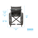 Nova Medical 50S Steel Standard Wheelchair with Fixed Arms & Swing Away Footrest