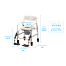 Nova Medical Deluxe Shower Commode Transport Chair