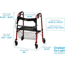 Nova Medical Cruiser De-Light Hybrid Rollator Walker
