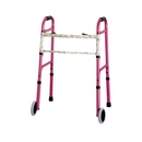 Nova Medical Deluxe 2-Button Folding Walker with 5″ Wheels
