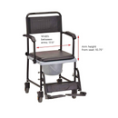 Nova Medical Drop-Arm Transport Commode Chair with Wheels