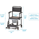 Nova Medical Drop-Arm Transport Commode Chair with Wheels
