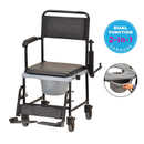 Nova Medical Drop-Arm Transport Commode Chair with Wheels