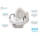 Nova Medical Elevated Raised Toilet Seat with Removable & Padded Handles