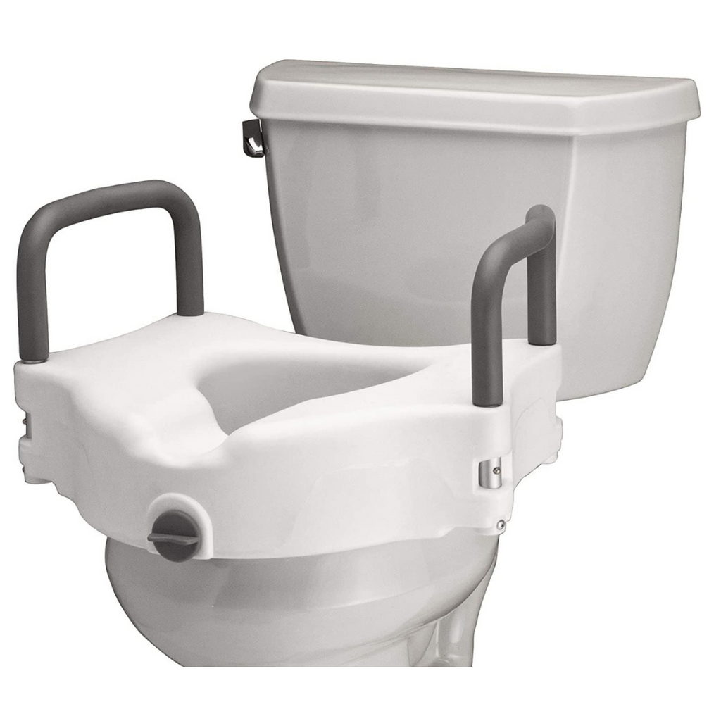 Nova Medical Elevated Raised Toilet Seat with Removable & Padded Handl ...