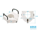 Nova Medical Elevated Raised Toilet Seat with Removable & Padded Handles