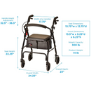 Nova Medical GetGo Classic Folding Lightweight Rollators Walker