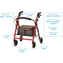 Nova Medical GetGo Junior Folding Lightweight Rollator Walker