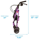 Nova Medical GetGo Petite Narrow Folding Lightweight Rollators Walker