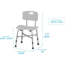 Nova Medical Heavy Duty Bariatric Bath Bench with U-Shaped Cutout & Backrest