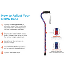 Nova Medical Heavy Duty Bariatric Offset Designer Cane - Multiple Designs