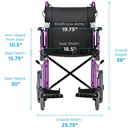 Nova Medical Lightweight Transport Chair with Large Rear Wheels