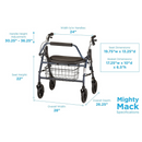 Nova Medical Mighty Mack Heavy Duty Bariatric Rollator Walker