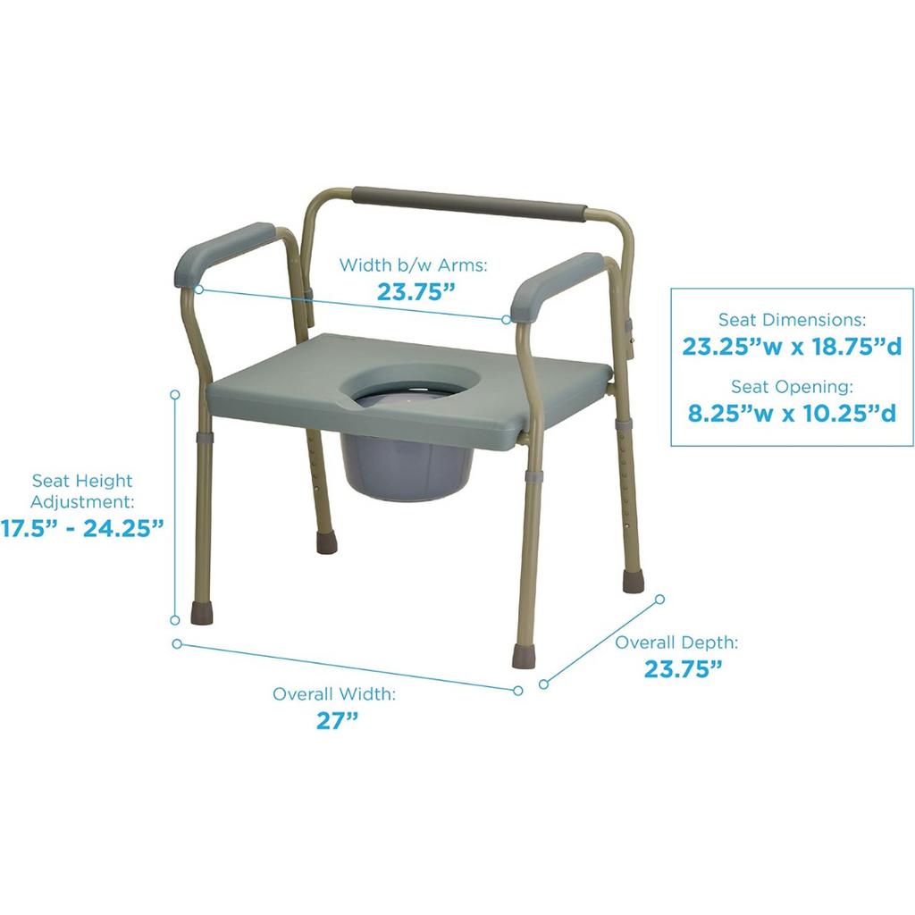 Nova Medical Products Heavy Duty Bariatric Commode with Extra Wide Seat ...
