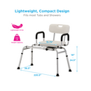 Nova Medical Shower Sliding Transfer Bench with 360° Swivel Seat