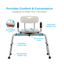Nova Medical Shower Sliding Transfer Bench with 360° Swivel Seat