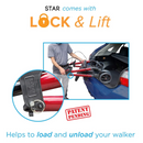 Nova Medical Star DX Rollator Walker with Wide Padded Seat
