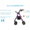 Nova Medical Star DX Rollator Walker with Wide Padded Seat