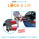 Nova Medical Star Folding Rollator Walker - Petite